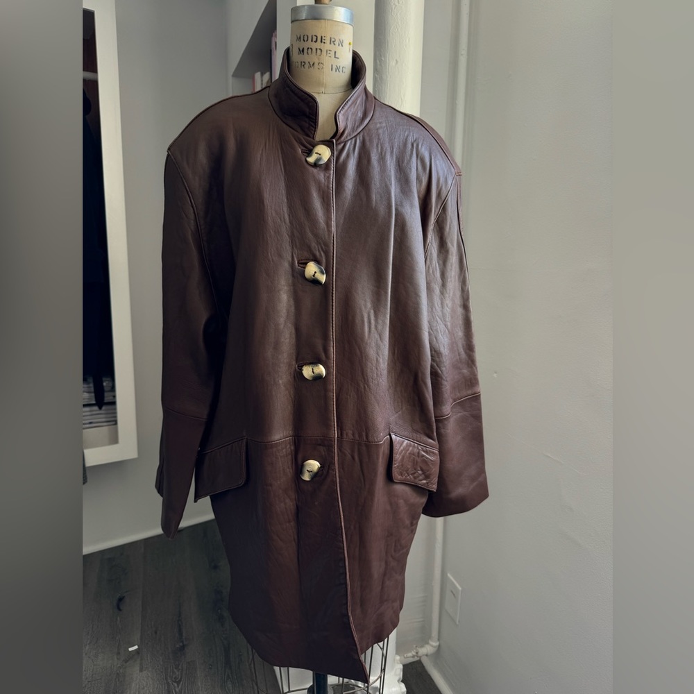 Vintage Brown Buttery Leather Jacket Coat M/L
